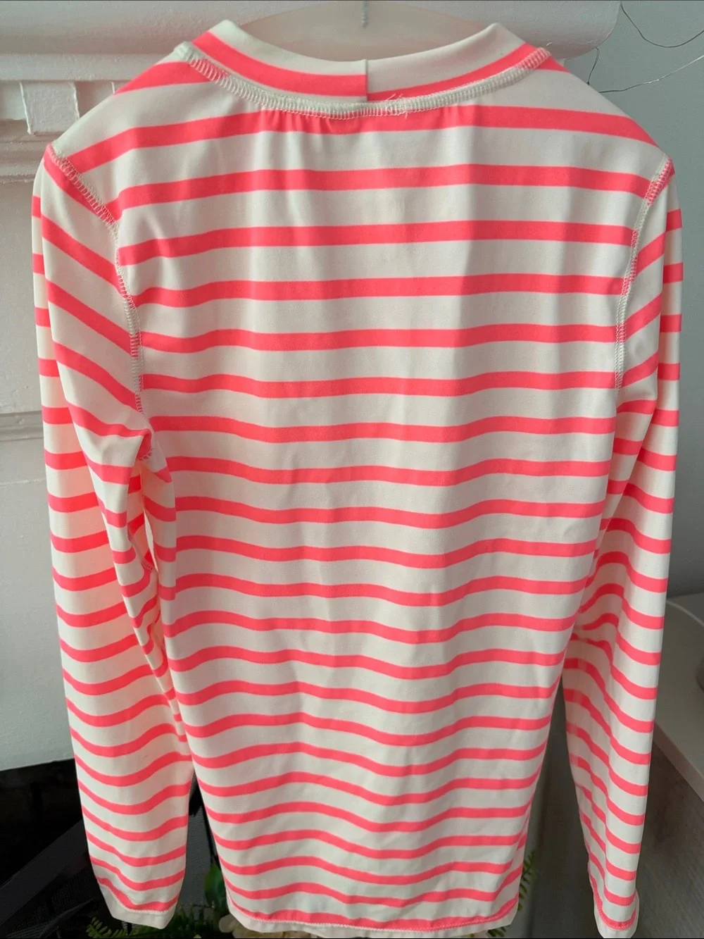 Crewcuts Pink & White Stripe Cherry Swim  top